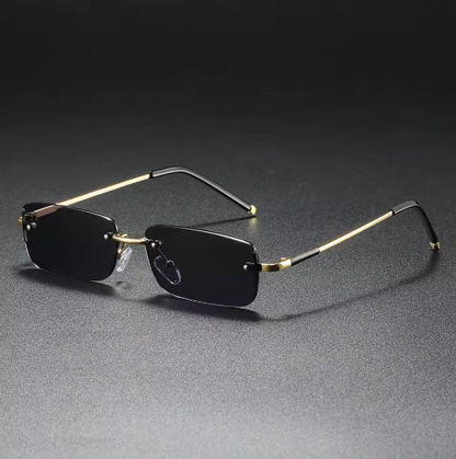 Men’s Retro Small Rectangle Sunglasses – Vintage Slim Frame