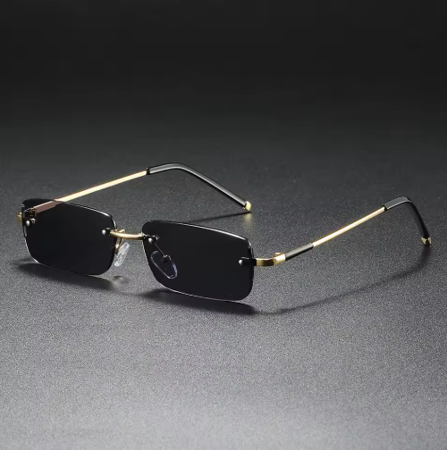 Men’s Retro Small Rectangle Sunglasses – Vintage Slim Frame