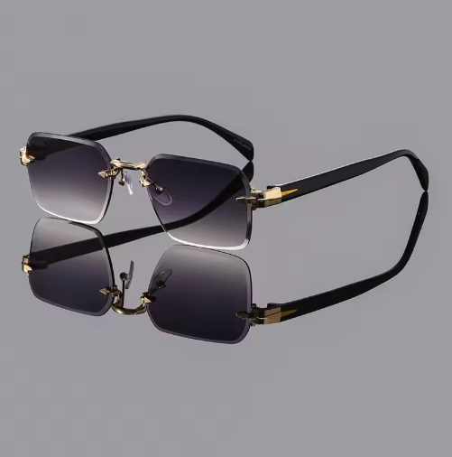 Unisex Retro Rimless Square Glasses – Multicolor Casual Style