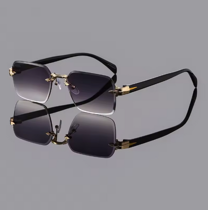 Unisex Retro Rimless Square Glasses – Multicolor Casual Style