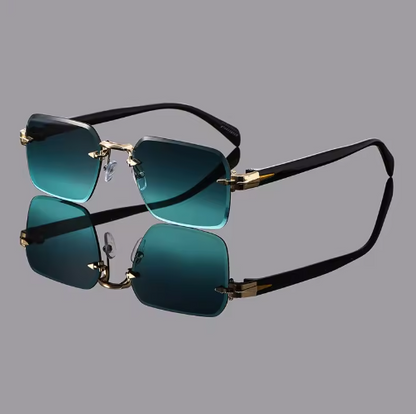 Unisex Retro Rimless Square Glasses – Multicolor Casual Style