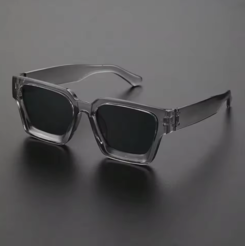 Fashion Square Frame Sunglasses Black/Grey